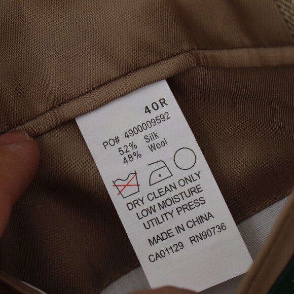 Lauren ralph Lauren sport coat men's 40R Silk wool windowpane herringbone plaid - Picture 13 of 13